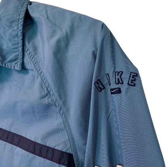 Retro Y2K Nike Blue Half-Zip Windbreaker Pullover Jacket Size Women's M - Picture 3 of 7